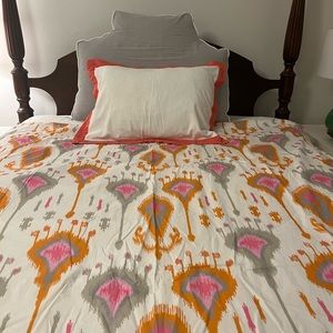 Twin duvet cover - pink and orange pattern